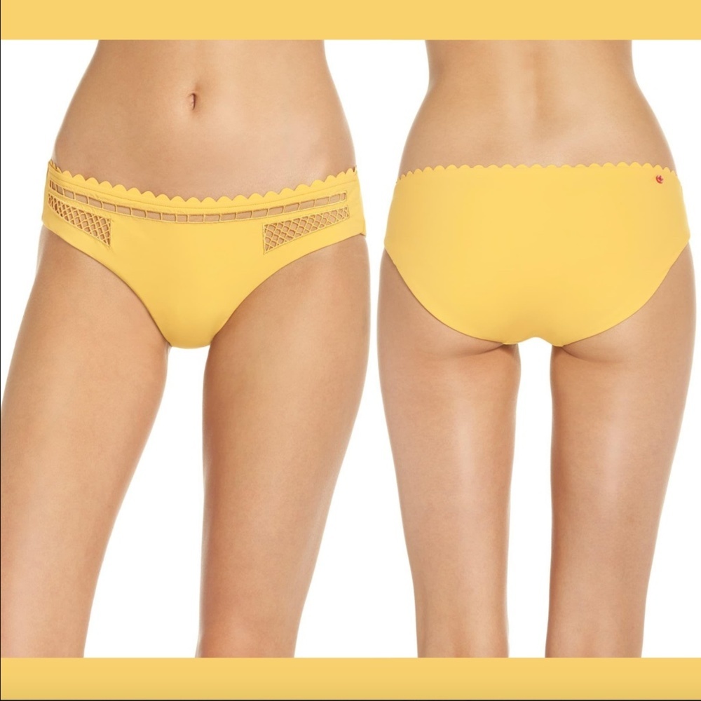 NEW $80 Red Carter Lola Scallop Embroidered Bikini Bottoms Star [ Medium ] #3386
